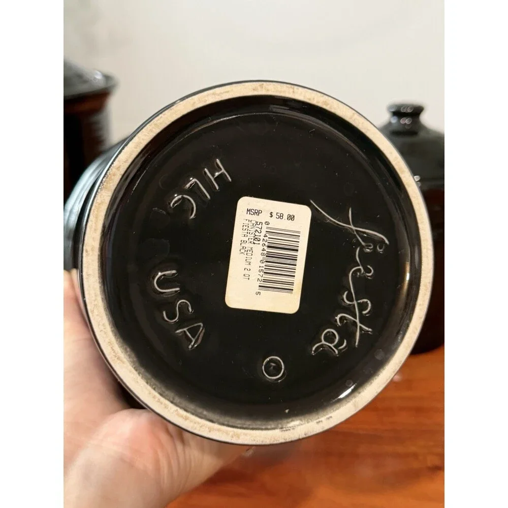 Vintage Fiesta Black Canisters Set Of 3